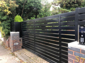 Wrought iron gates used outside somebody's house